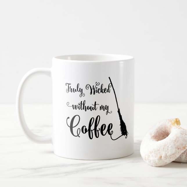 Taza De Café Bruja divertida (Con donut)