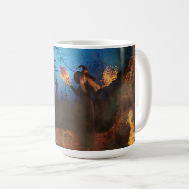 Taza De Café Bruja en el fuego (Anverso derecho)