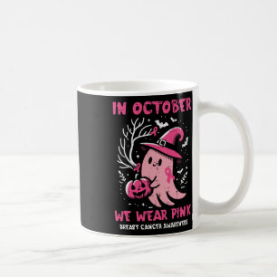 Taza De Café Bruja fantasma con cáncer de mama Octubre Mujeres 