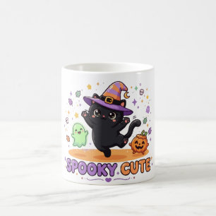 Taza De Café Bruja Gato Negro Lindo Halloween
