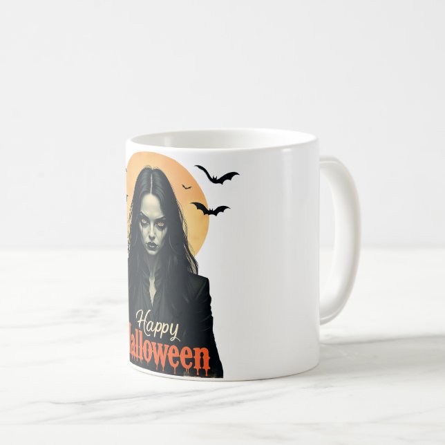 Taza De Café Bruja gótica de Halloween (Anverso derecho)