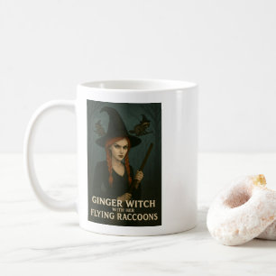 Taza De Café Bruja jita con sus mapaches voladores