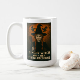 Taza De Café Bruja jita con sus mapaches voladores V2