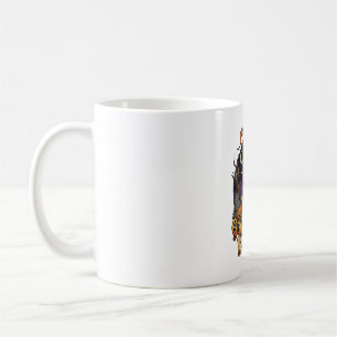 Taza De Café Bruja Loca de Halloween Perro Pastor Alemán Calaba