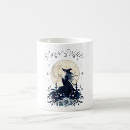 Taza De Café Bruja Lunar Arte Celestial Personalizado