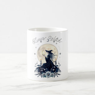 Taza De Café Bruja Lunar Arte Celestial Personalizado