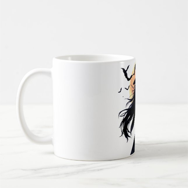 Taza De Café Bruja mística bajo una luna llena (Izquierda)