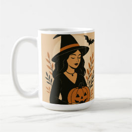 Taza De Café Bruja otoñal con calabaza | Halloween vintage