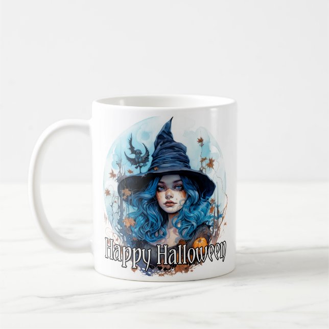Taza De Café Bruja otoñal | Feliz Halloween (Izquierda)