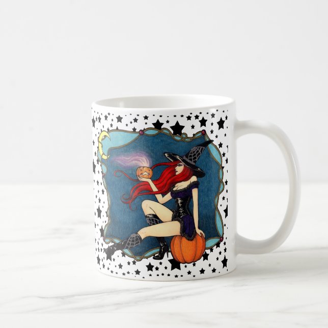 Taza De Café Bruja pelirroja Halloween (Derecha)
