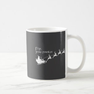 Taza De Café Bruja Retro Mágico Vuela Ustedes Tontos Trineo Nav
