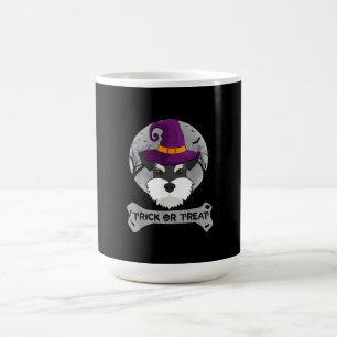 Taza De Café Bruja Schnauzer Trick O Tremendo Perro Halloween