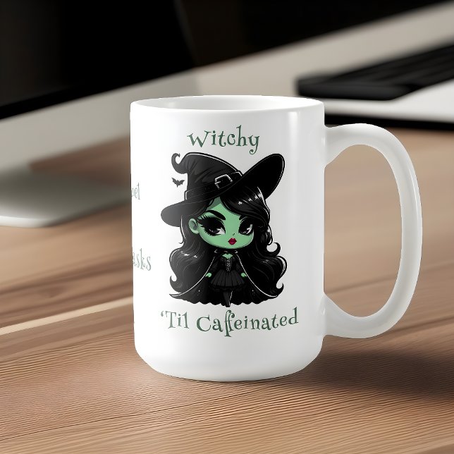 Taza De Café Bruja: Sips suaves para la magia cotidiana (Witchy mug for the office or home right side view)