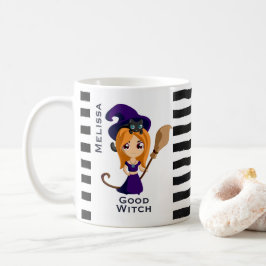 Taza De Café Bruja suave en Halloween Gorra morado