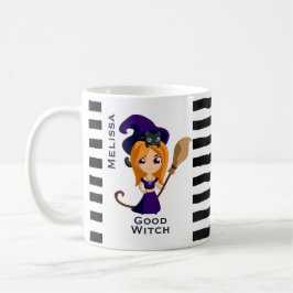 Taza De Café Bruja suave en Halloween Gorra morado