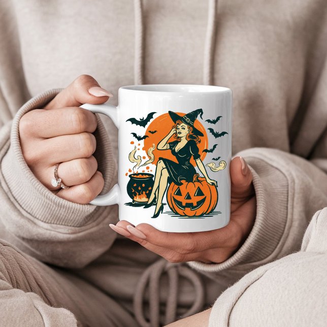 Taza De Café Bruja ventilado de Halloween en calabaza (Subido por el creador)