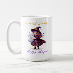 Taza De Café Bruja y amigas fantasmales, Halloween mágico y ado