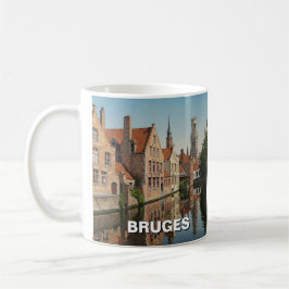 Taza De Café Brujas Bélgica Viaje de recuerdo Vintage