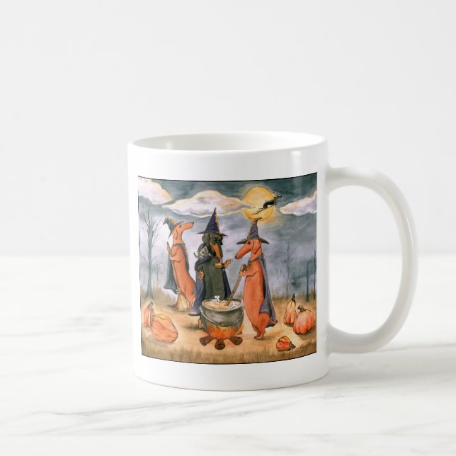 Taza De Café Brujas del Dachshund (Derecha)