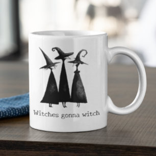 Taza De Café Brujas van a hacer brujería en Halloween 