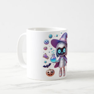 Taza De Café Brujería Robot Magic Mug - Cute Halloween Sci Mug