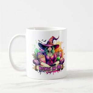 Taza De Café "Brujito y pícara - Diseño de bruja divertida para