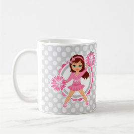 Taza De Café Brunette, animadora rosada - Alegre