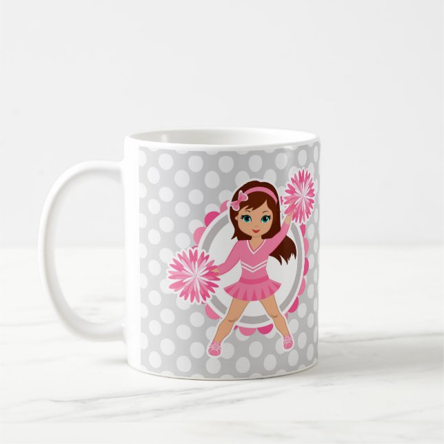 Taza De Café Brunette, animadora rosada - Alegre (Izquierda)