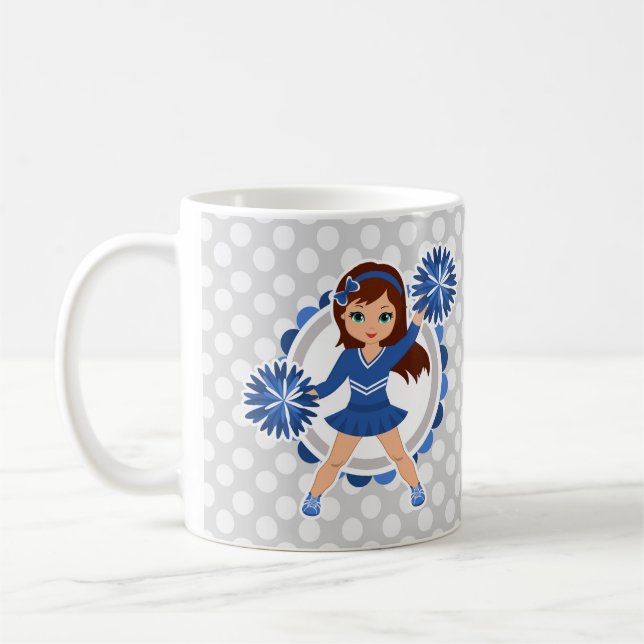 Taza De Café Brunette de animadores azules - Alegre lindo (Izquierda)