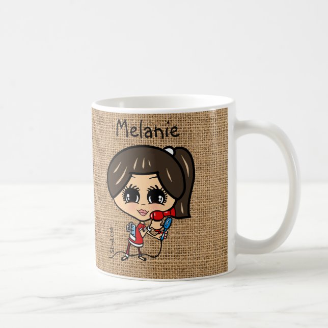 Taza De Café Brunette de la peluquería personalizada Mug Carica (Derecha)