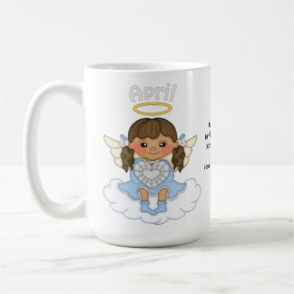 Taza De Café Brunette del ángel de abril Birthstone