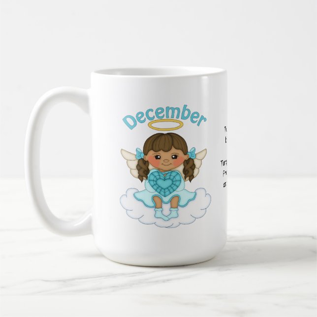 Taza De Café Brunette del ángel de diciembre Birthstone (Izquierda)
