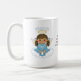 Taza De Café Brunette del ángel de marzo Birthstone