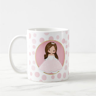 Taza De Café Brunette Pink Princess