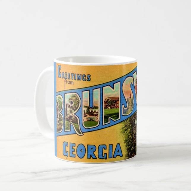 Taza De Café Brunswick Georgia Retro Mug (Anverso izquierdo)