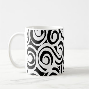 Taza De Café Brush grunge pattern. White and black vintage. abs