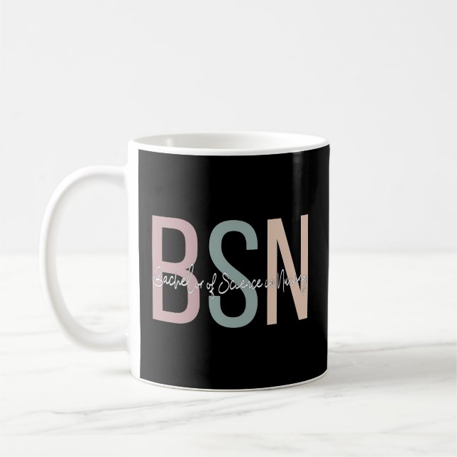 Taza De Café Bsn Boho Licenciatura En Ciencia En Enfermería (Izquierda)