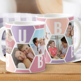 Taza De Café Bubbe 5 Foto Editable 5 Letra Honeycomb