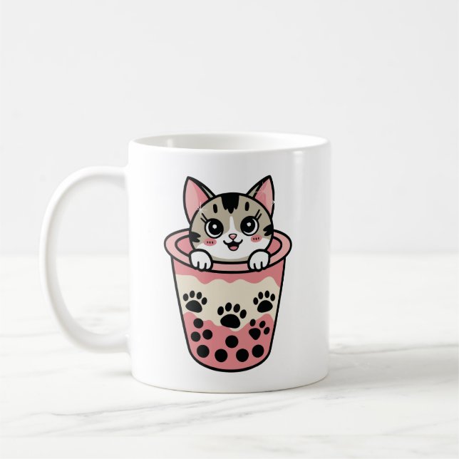 Taza De Café Bubble tea cat (Izquierda)