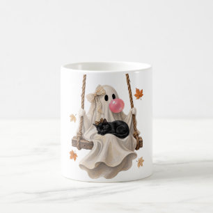 Taza De Café Bubblegum Ghost & Black Cat Swing Halloween