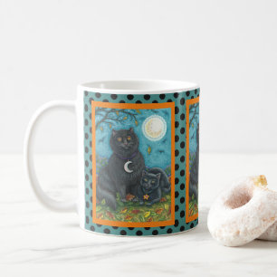 TAZA DE CAFÉ BUBO Y PYEWACKET HALLOWEB BLACK CAT HALLOWEEN MUG