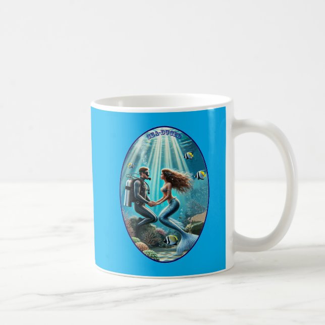 Taza De Café Buceador de buceo SCUBA con sirena (Derecha)
