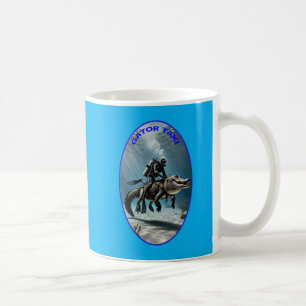Taza De Café Buceador de Buceo Vintage SCUBA Montando un lagart