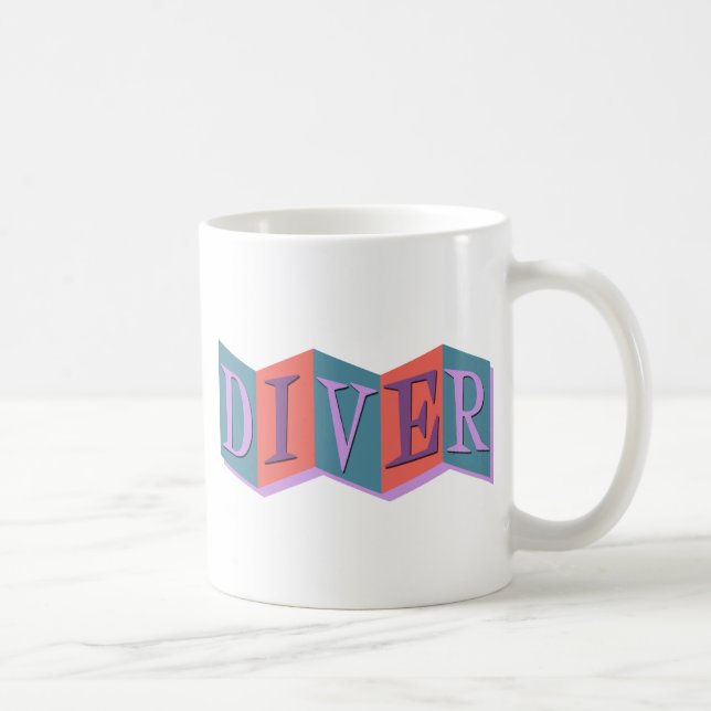 Taza De Café Buceador (signo retro) (Derecha)