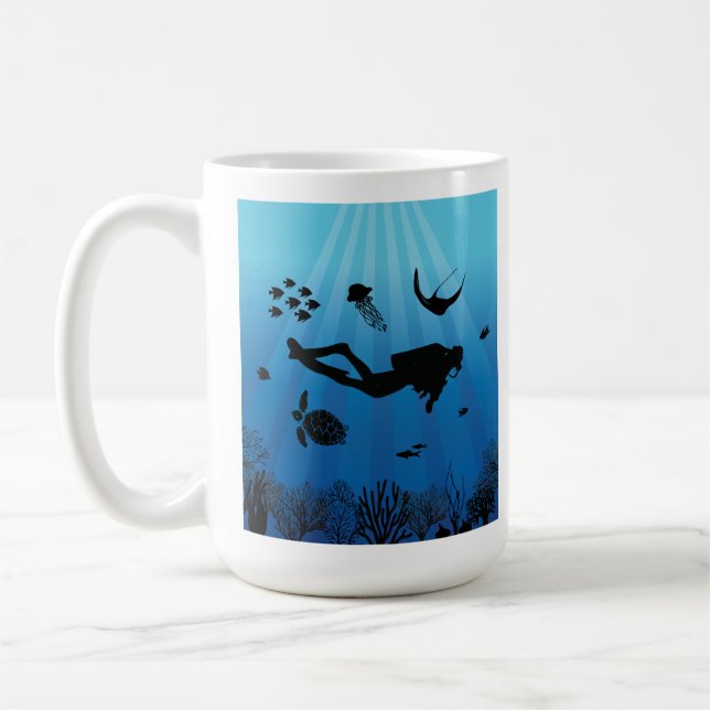 Taza De Café Buceador submarino Scuba (Izquierda)