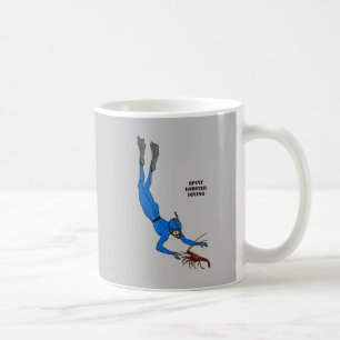 Taza De Café Buceador ventilado atrapando una langosta espinosa