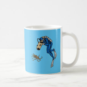 Taza De Café Buceador vintage de SCUBA fotografiando un pulpo U