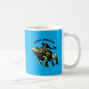 Taza De Café Buceador Vintage SCUBA montando una rana grande UR