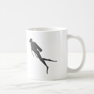 Taza De Café Buceadores de silueta negra