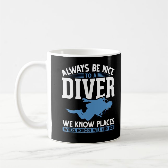 Taza De Café Buceo divertido Scuba (Izquierda)